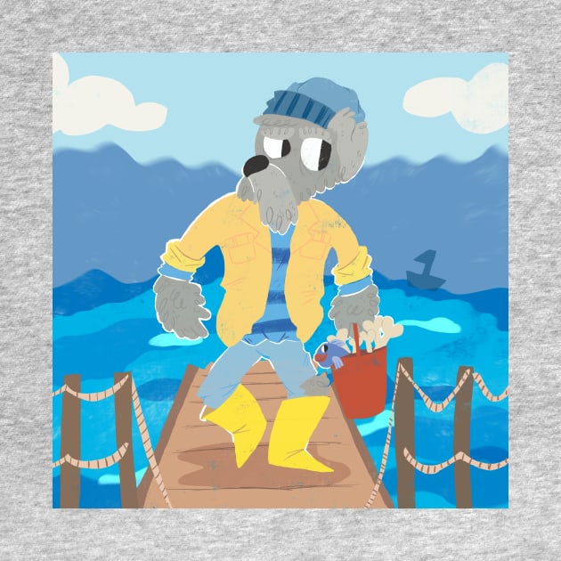 fisherman schnauzer by paigedefeliceart@yahoo.com